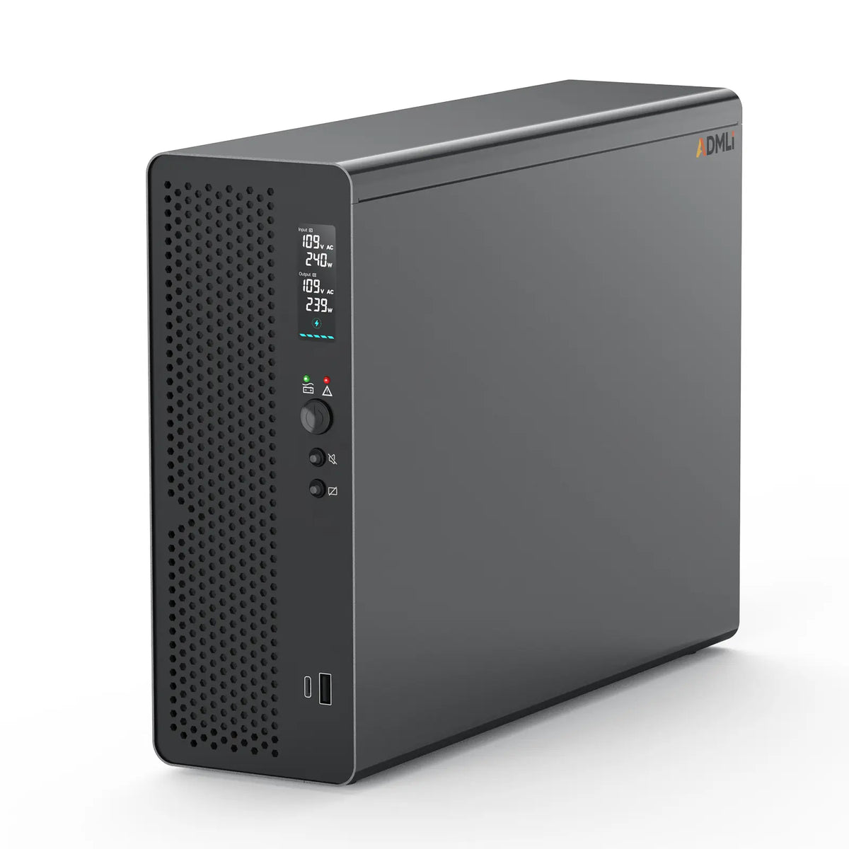 ADMLi 1500VA/ 1000W UPS Lithium Backup Battery Grey